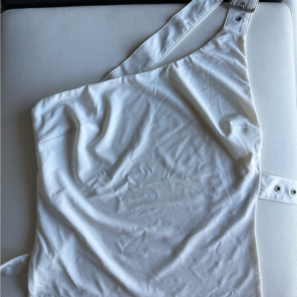 Stylish One-Shoulder White Top